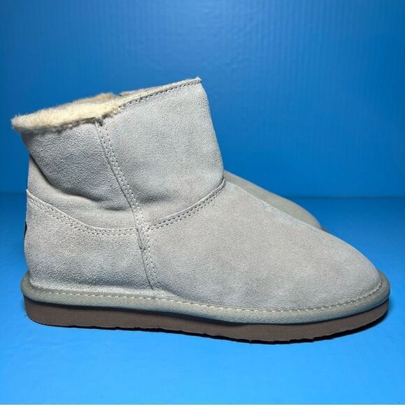 Bearpaw Womens Norah Suede Mid Side Zip Light Grey Boots 7 - Picture 6 of 11